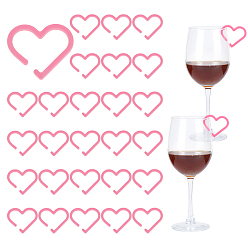 Бледно-фиолетовый Красный 1 пакетики акриловые подвески для бокалов, сердце, бледно-фиолетовый красный, 42.5x49.5x2.5 мм, 30 шт / пакет