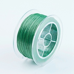 Зеленый Плоская эластичная кристаллическая струна, эластичная нить для бисера, для изготовления эластичного браслета, зелёные, 0.8 мм, около 54.68 ярдов (50 м) / рулон