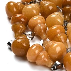 Топаз Нефрит Натуральный топаз нефрита подвески, с 201 вывод из нержавеющей стали, Горлянка, 22~23x13 мм, отверстие : 4x7 мм