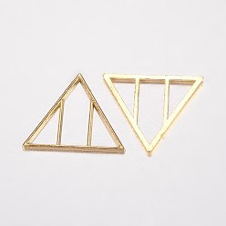 Золотой Сплав филигранной столяры, треугольные, золотые, 20x23x1 мм