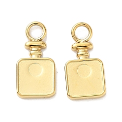 Настоящее золото 18K 304 прелести нержавеющей стали, Флакон духов, реальный 18 k позолоченный, 14.5x7.5x1.5 мм, отверстие : 2.5 мм