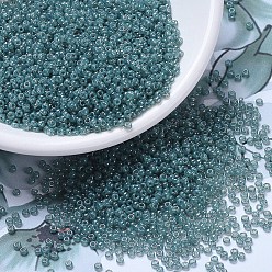 (RR2376) Прозрачный Кадетский Синий Блеск Миюки круглые бусины рокайль, японский бисер, (р-р 2376) прозрачный кадетский синий глянец, 11/0, 2x1.3 мм, Отверстие: 0.8 мм, о 1100 шт / бутылка, 10 г / бутылка