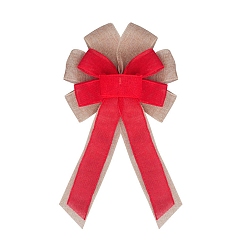 Красный Рождественские льняные подвесные украшения с большим бантом, для подвесных украшений на елку, красные, 370x240x29 мм