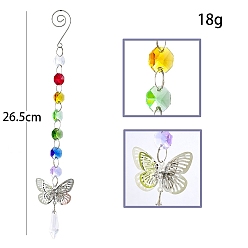 Разноцветный Стеклянные ловцы солнца, 3d бабочка подвесные украшения из нержавеющей стали для домашнего подвесного декора, красочный, 265 мм