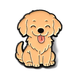 Персиковый Слойка Эмалевые значки золотистого ретривера, булавки для лацканов из сплава для одежды рюкзака, розовые, 31x24 мм