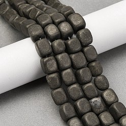 Пирит Природного пирита бисер нитей, кубоид, 7~12x8~9x8~9 мм, отверстие : 1.4 мм, около 41 шт / нитка, 14.88'' (37.8 см)