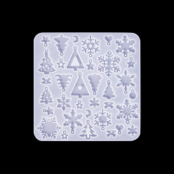 Рождественская елка Новогодняя тема diy кулон силиконовые формы, формы для литья смолы, белые, рождественская елка, 114x113 мм