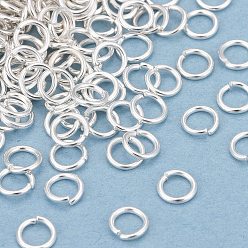 Посеребрённый Покрытие стойки латунными перемычками, открытые кольца прыжок, долговечный, 925 серебро покрытием, 4x0.6 мм, внутренний диаметр: 2.8 мм