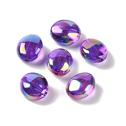 Purple Acrylic Beads, Imitation Baroque Pearl Style, Oval, Purple, 11x9.5x6mm, Hole: 1.3mm