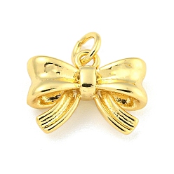 Настоящее золото 18K Стойки обшивки латунные подвески, с целью перехода в кольце, без кадмия и без свинца, бантом, реальный 18 k позолоченный, 11.5x15x5.5 мм, отверстие : 3.5 мм