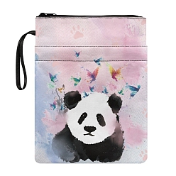 Панда Тканевые обложки для книг в мягкой обложке, книжные чехлы с застежкой-молнией, прямоугольные, панда, 290x220 мм