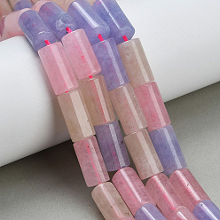 (52) Непрозрачная лаванда Окрашенные натуральные малайзийские нефритовые бусинки, колонка, разноцветные, 16x8.5 мм, отверстие : 1.5 мм, около 23 шт / нитка, 14.96 дюйм (38 см)