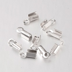 Platinum Rhodium Plated Sterling Silver End Tips, with 925 Stamp, Platinum, 1.5mm, hole: 1.5mm, about 925pcs/100g