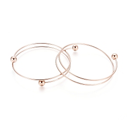 Rose Gold Ion Plating(IP) 304 Stainless Steel Bangles Making, Rose Gold, 2-1/2 inch(6.5cm)