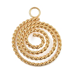 Doré  Pendentifs en acier inoxydable, breloques en forme de spirale, placage ionique (ip), or, 304mm, Trou: 21.5x17x1.5mm