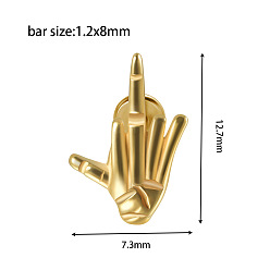 Palm 304 безрезьбовая серьга-гвоздик из нержавеющей стали, козелок шпилька, плоская серьга сзади, золотые, ладонь, 8 мм, штифты : 1.2 мм