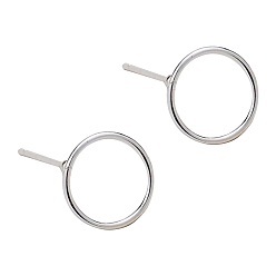 Argent Boucles d'oreilles puces rondes en argent sterling, simples et élégantes, argenterie