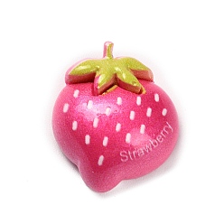Клубника Непрозрачные кабошоны из смолы, имитация фруктов, темно-розовыми, клубника, 20x18x9 мм