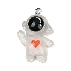 Другие Подвески из смолы, с платиновыми тоновыми железными петлями, астронавт, 29.5x20x8.5 мм, отверстие : 2 мм