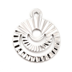 Platin Farbe Gestellmessinganhänger, langlebig überzogen, flache runde Charme, Platin Farbe, 14.5x12x0.8 mm, Bohrung: 1 mm