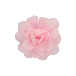 Pink Handgefertigte gewebte Ornament-Accessoires, 3d Blume aus Chiffonstoff, rosa, 50 mm