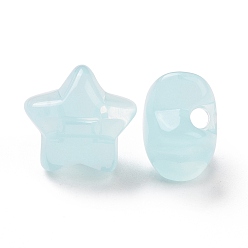 Светло-голубой Имитация желе акриловые бисер, звезда, светло-голубой, 17x17.5x11.5 мм, отверстие : 3 мм, Около 290 шт / 500 г