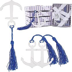 Anchor & Helm Закладки из нержавеющей стали, закладка из полиэстера с кисточками, якорь рисунок, 190 мм