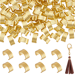 Без Покрытия 120шт. латунные складные обжимные концы, цилиндрический обжимной шнур, кожаная застежка-шнур, сырой (без покрытия), 13x6x8.5 мм, внутренний диаметр: 12 мм