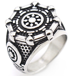 Античное Серебро 304 из нержавеющей стали кольца палец для мужчин, передача, античное серебро, размер США 9 (18.9 мм)