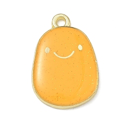 Yellow Alloy Pendants, Potato Charms, Golden, Yellow, 23x15.5x3mm, Hole: 1.8mm
