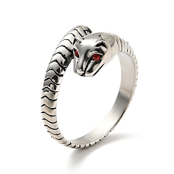 Античное Серебро Легкое кольцо на палец с леопардовым принтом и стразами, 316 готические украшения из нержавеющей стали для мужчин и женщин, античное серебро, размер США 12 (21.4 мм)