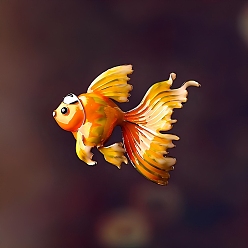 Оранжевый Эмалевые булавки в виде золотой рыбки, броши из сплава для одежды рюкзака, золотые, оранжевые, 42x49 мм