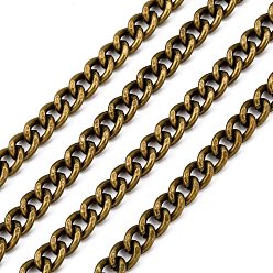 Античная Бронза Железные кубинские звенья цепи, толстые цепи, несварные, с катушкой, овальные, античная бронза, 8x6.5x1.8 мм, около 164.04 футов (50 м) / рулон