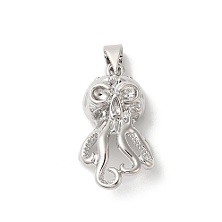 Платина Стойки с латунными подвесками в виде осьминога, долговечный, без кадмия и без свинца, платина, 25.5x14x6 мм, отверстие : 5x4 мм