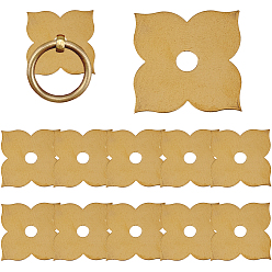 Золотой 12шт. латунные плоские шайбы, цветок, для мебельной фурнитуры, золотые, 43x43x1 мм, отверстие : 6 мм