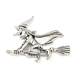 Antik Silber Farbe Tibetischen Stil Legierung Cabochons, cadmiumfrei und bleifrei, Hexe, Antik Silber Farbe, 29x37x3 mm, ca. 272 Stk. / 1000 g.