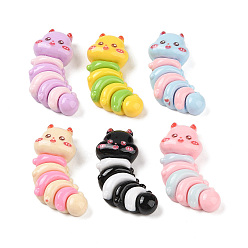 (52) Непрозрачная лаванда Кабошоны из непрозрачной смолы для декодирования насекомых, мультфильм ошибка, разноцветные, 30x22.5x9 мм