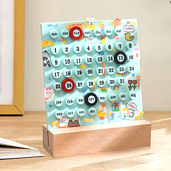 Аквамарин Акриловый календарь, с дерева базы, аквамарин, 135x135x45 мм