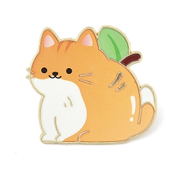 Оранжевый В форме кошки с оранжевыми эмалевыми булавками, булавки для рюкзака, одежда из сплава, оранжевые, 28x30 мм