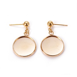 Золотой 304 Настройки серьги из нержавеющей стали, золотые, 29 мм, контактный: 0.9 мм, лоток: 16 мм