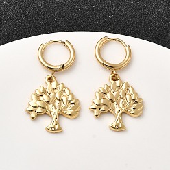 Дерево Серьги из 304 нержавеющей стали, золотые, дерево, 33.5x18 мм