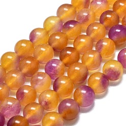 Средняя Орхидея Натуральный Malaysia нефритовые бусы пряди, окрашенная и подогревом, круглые, средне орхидеи, 11.5~12.5 мм, отверстие : 1.2 мм, около 35 шт / нитка, 14.96 дюйм (38 см)