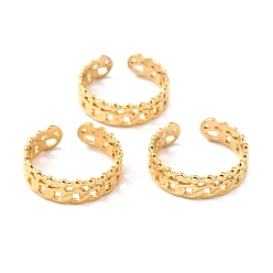 Золотой Ионное покрытие (ip) 304 перстни из нержавеющей стали, манжеты кольца, долговечный, золотые, размер США 7 1/4 (17.5 мм), 6 мм