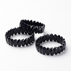 Blaufluss Synthetischen blau Aventurin Perlen Stretch-Armbänder, facettiert, ellipsenförmige, 2 Zoll~2-3/8 Zoll (51~59mm)
