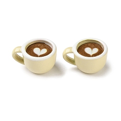 Лимонный шифон Подвески из сплава краски для выпечки, чашка кофе, лимонный шифон, 9x15x11.5 мм, отверстие : 4x2.5 мм