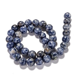 Cornflower Blue Gemstone Beads, Natural Blue Spot Jasper, Round, Cornflower Blue, 10mm, Hole: 1mm, about 39pcs/strand, 16 inch