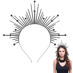 Черный Цвет Металла Резинки для волос из сплава Virgin Halo, резинки для волос для женщин девочек, металлический черный , 237x238x11 мм