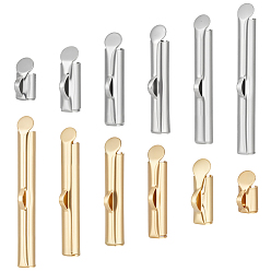 (52) Непрозрачная лаванда 12 стили 304 нержавеющая сталь слайдер на конце застежка трубки, торцевые крышки слайдера, разноцветные, 5.3~30x5.5~6x4 мм, отверстие : 2~3.5x1~1.5 мм, внутренний диаметр: 3 мм