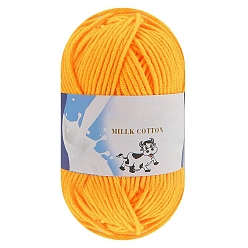 Золотистый Молочно-хлопковая пряжа из акрилового волокна, 5 пряжа вязаная, пробивная игольная пряжа, золотые, 2 мм, о 77м / моток
