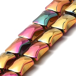 Разноцветный Стеклянные бусины с гальваническим покрытием , с покрытием цвета радуги, бамбук совместное, красочный, 12x10x5.5 мм, отверстие : 1 мм, около 49 шт / нитка, 24.02'' (61 см)